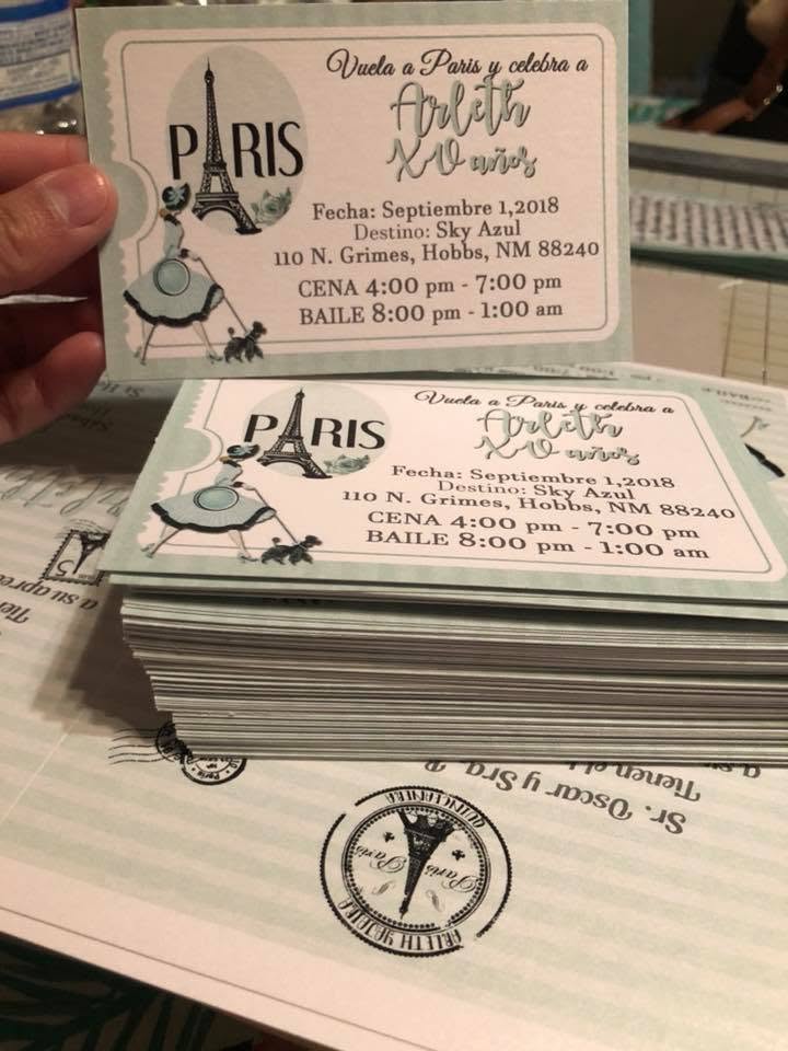 XV's or Sweet 16 Invitation Laser/Box