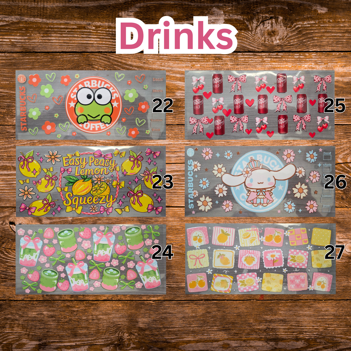 Premium UV DTF Cup Wraps – Mix & Match